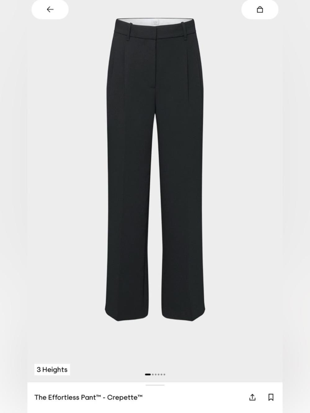 Aritzia Wide-Leg Crepe Pants — Black